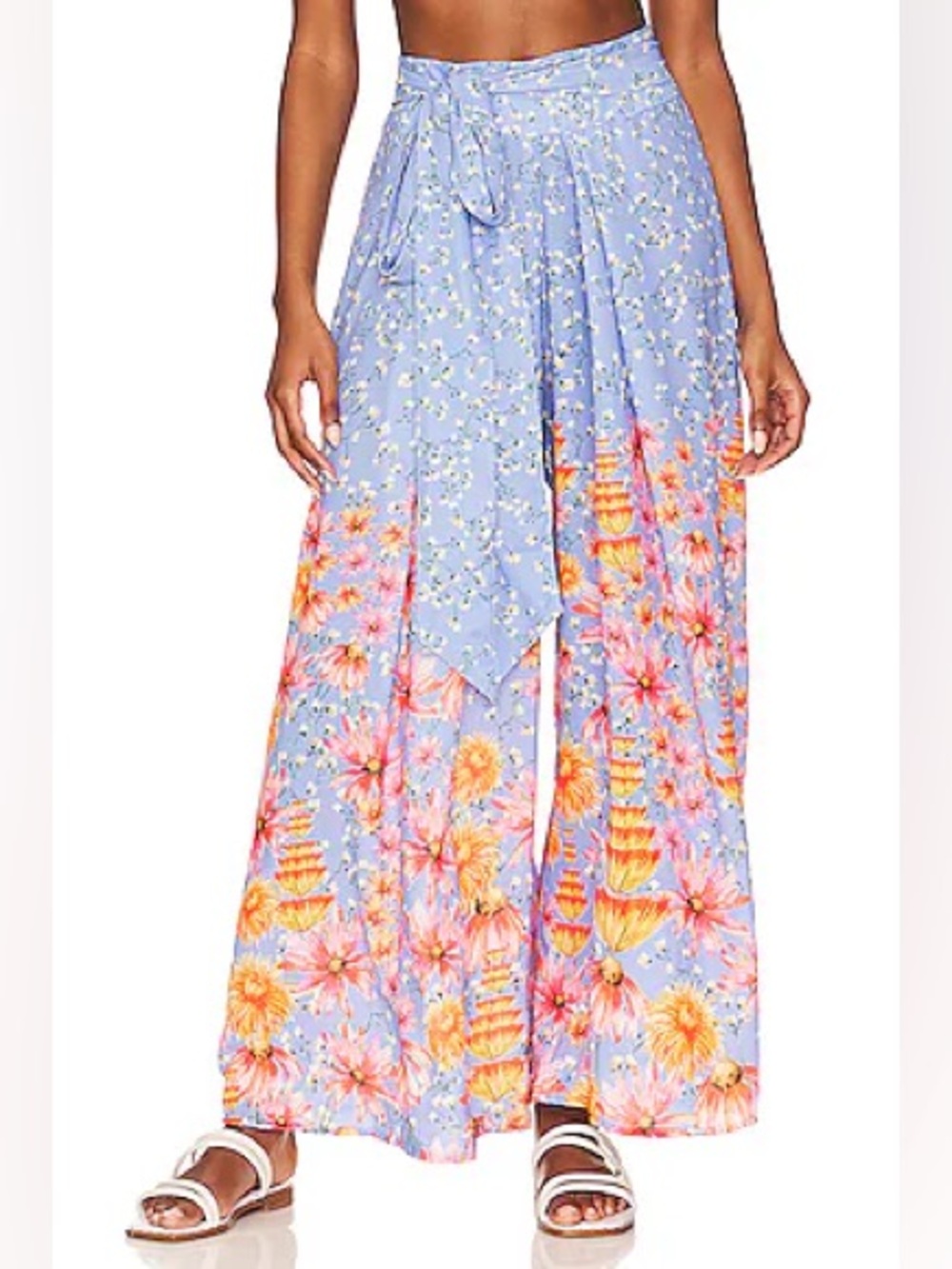 Agua Bendita x REVOLVE Mar Wide-Leg Pants Orange Ditsy Floral